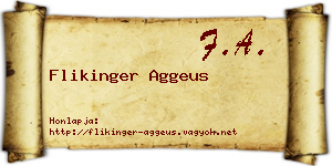 Flikinger Aggeus névjegykártya
